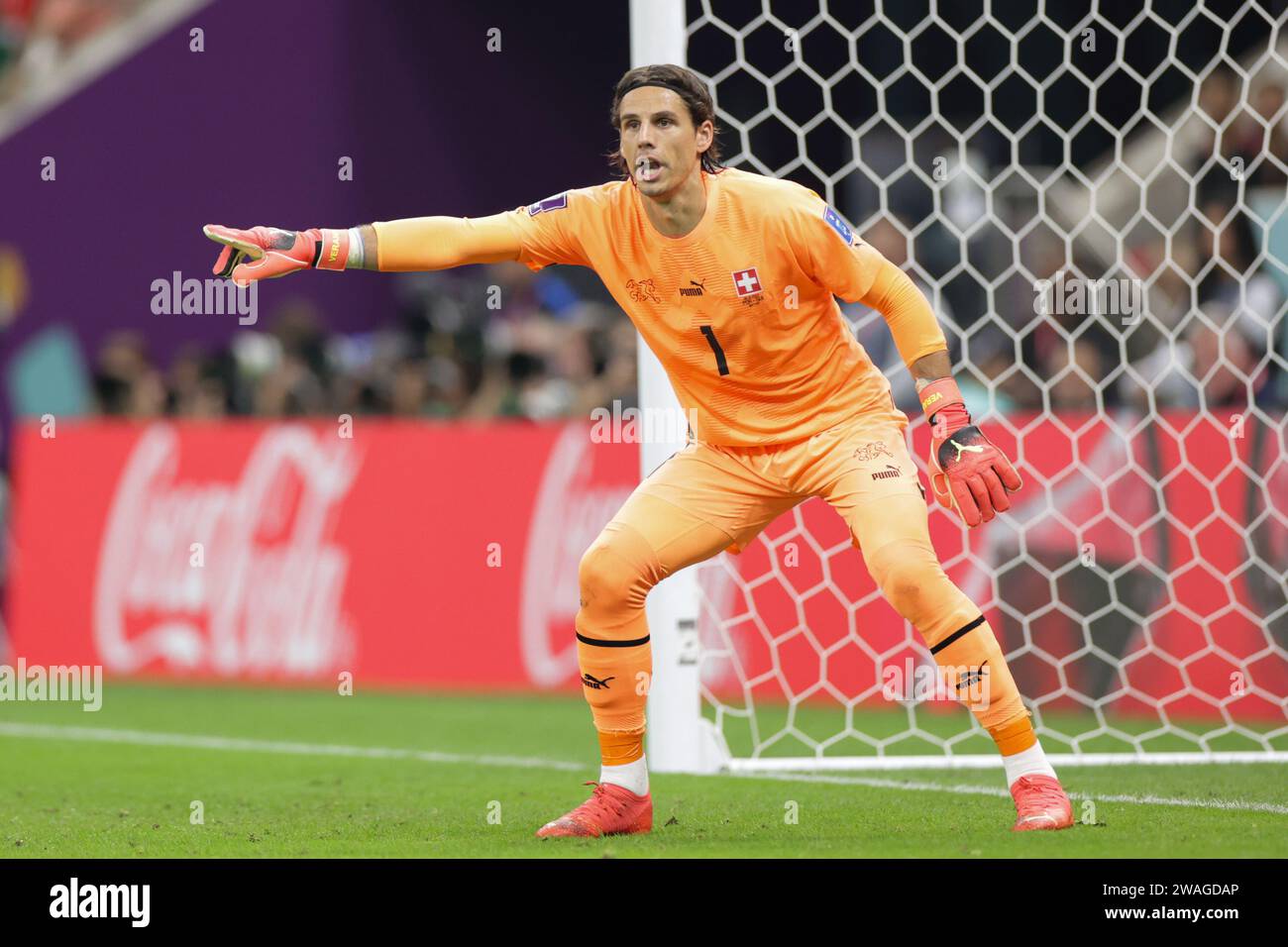 Yann Sommer of Switzerland seen in action during the FIFA World Cup Qatar 2022 match between Portugal and Switzerland at Lusail Stadium. Final score: Portugal 6:1 Switzerland. Stock Photo