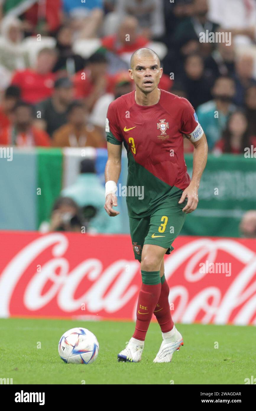 Képler Laveran Lima Ferreira (Pepe) of Portugal seen in action during the FIFA World Cup Qatar 2022 match between Portugal and Switzerland at Lusail Stadium. Final score: Portugal 6:1 Switzerland. Stock Photo