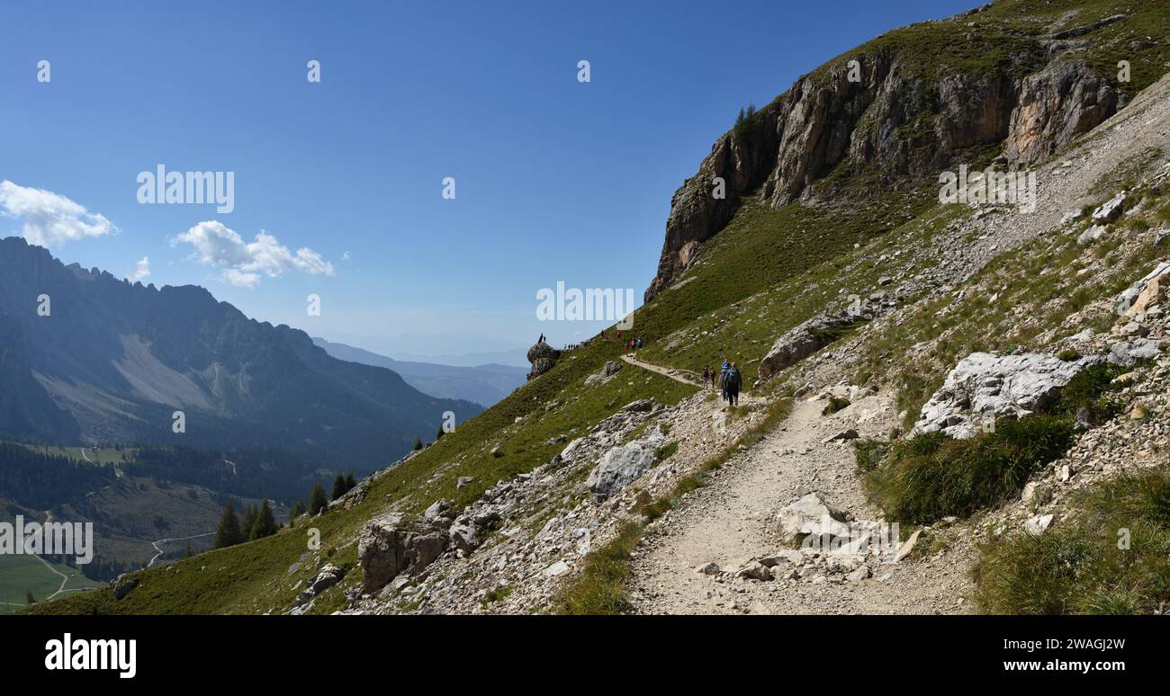 Hiking in the Dolomites, Italy Stock Photo - Alamy