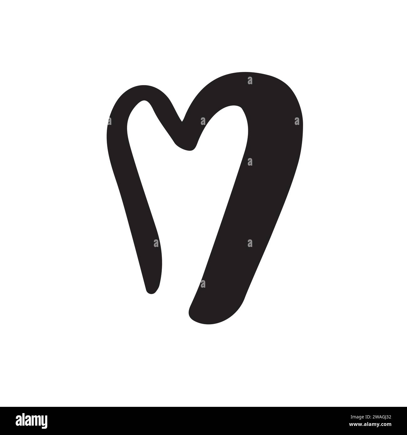 Vector hand drawn doodle sketch heart isolated on white background ...