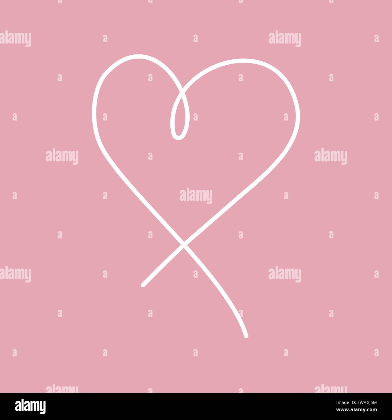 Vector hand drawn doodle sketch heart isolated on pink background Stock ...