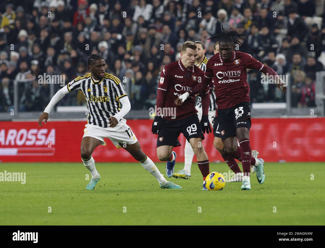 Turin, Italy. 04th Jan, 2024. Loum Tchauna Of Us Salernitana During The 