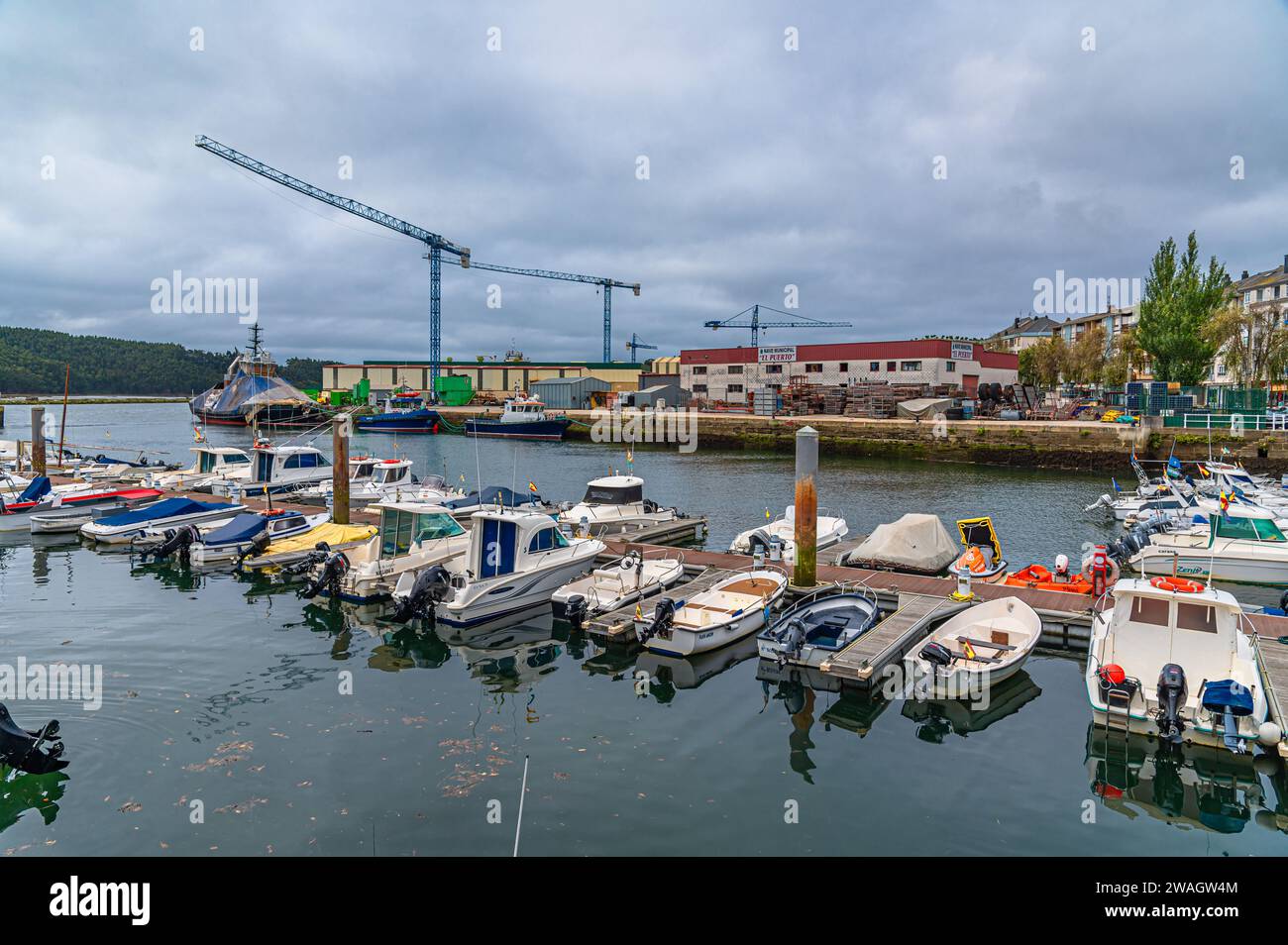 NAVIA, SPAIN - AUGUST 22, 2022: View of the port of Navia, Asturias, northern Spain Stock Photo