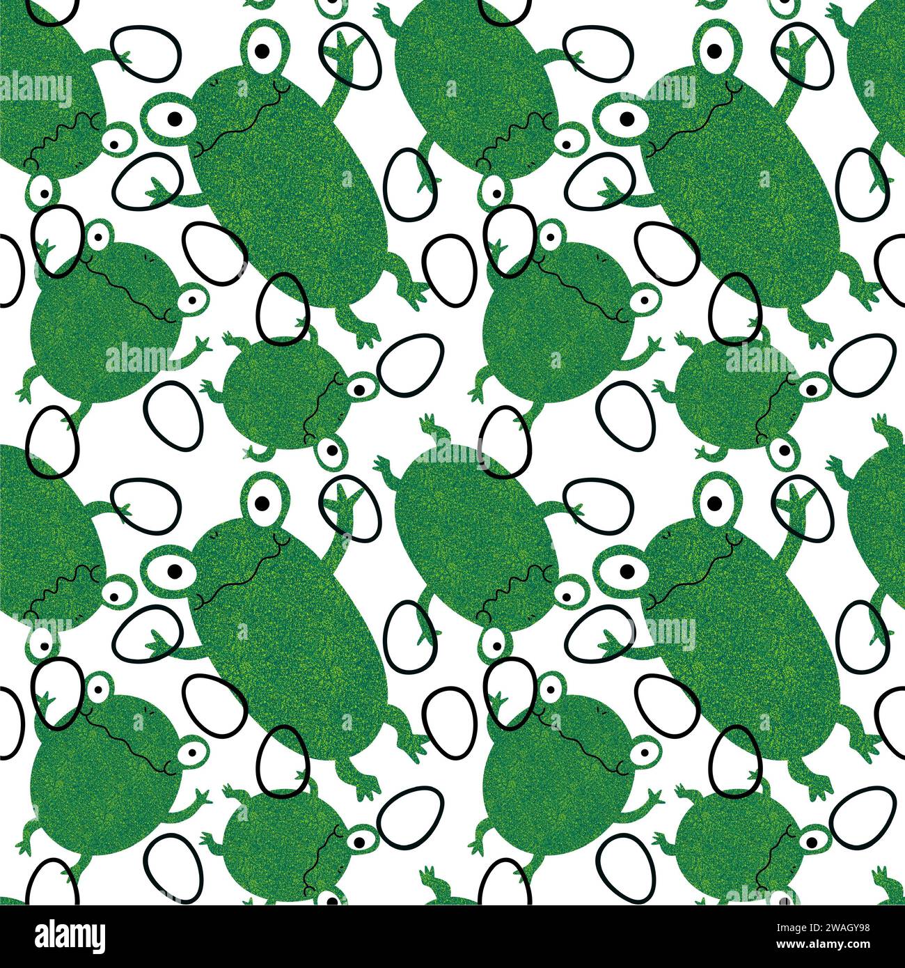 Easter eggs and animals seamless frogs pattern for wrapping paper and ...
