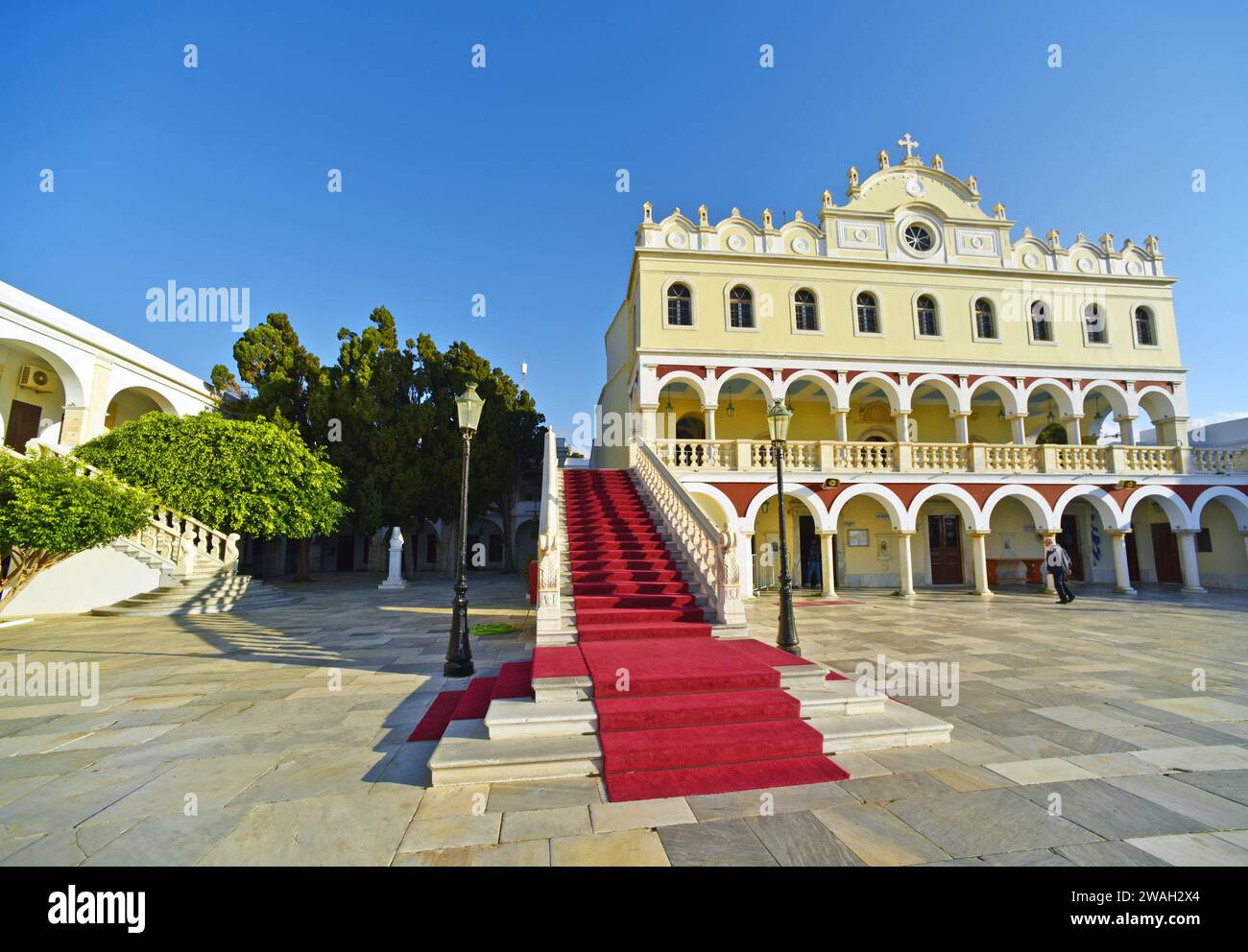Holy Church of the Virgin Mary Evangelistria at Tinos, Greece, Cyclades, Tinos Stock Photo