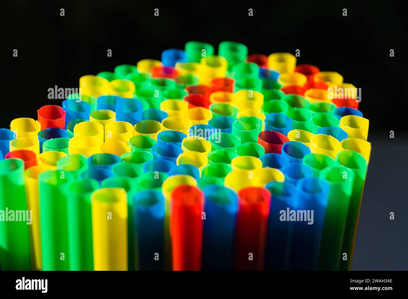 colorful plastic straws Stock Photo