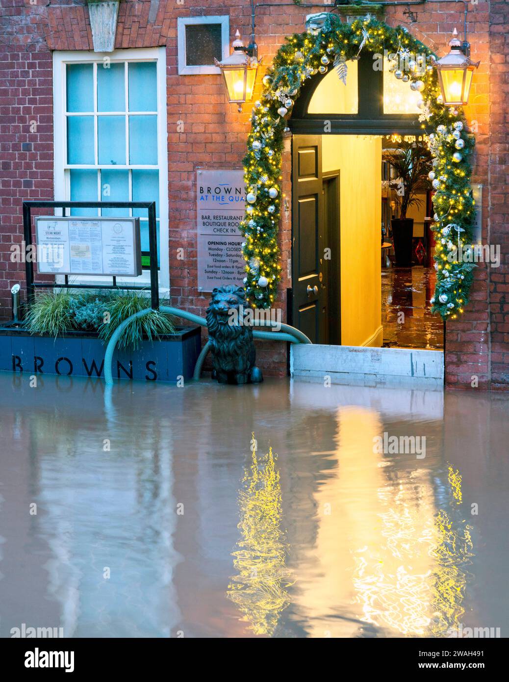 Worcester,Worcestershire,UKJanuary 03 2024Flood waters,caused by