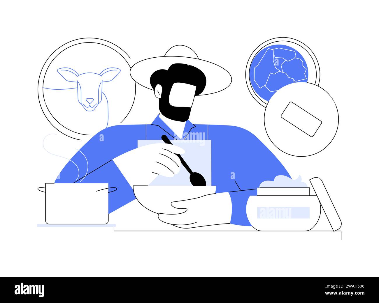 Lanolin oil production isolated cartoon vector illustrations Stock