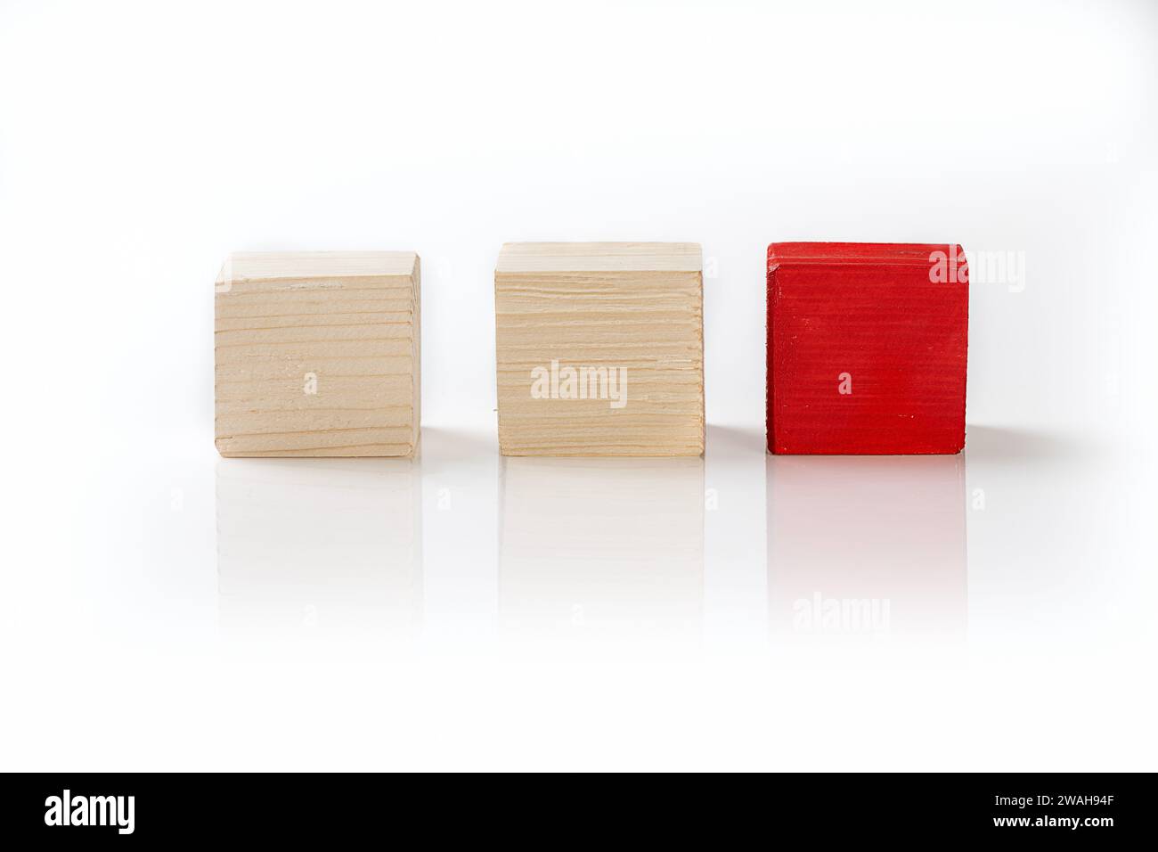 Closeup view of wooden cubes isolated over a white background Stock ...