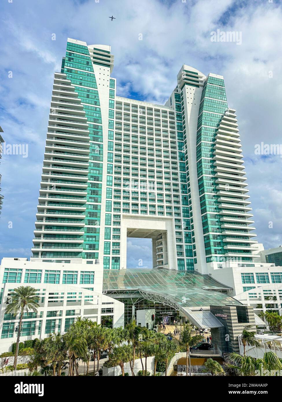 Hollywood Beach, FL, USA - December 26, 2023: Diplomat Hotel on Hollywood Beach FL USA Stock Photo