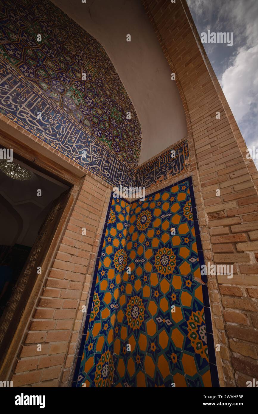 JUNE 28, 2023, SAMARKAND, UZBEKISTAN: Parade portal of Gur-e-Amir