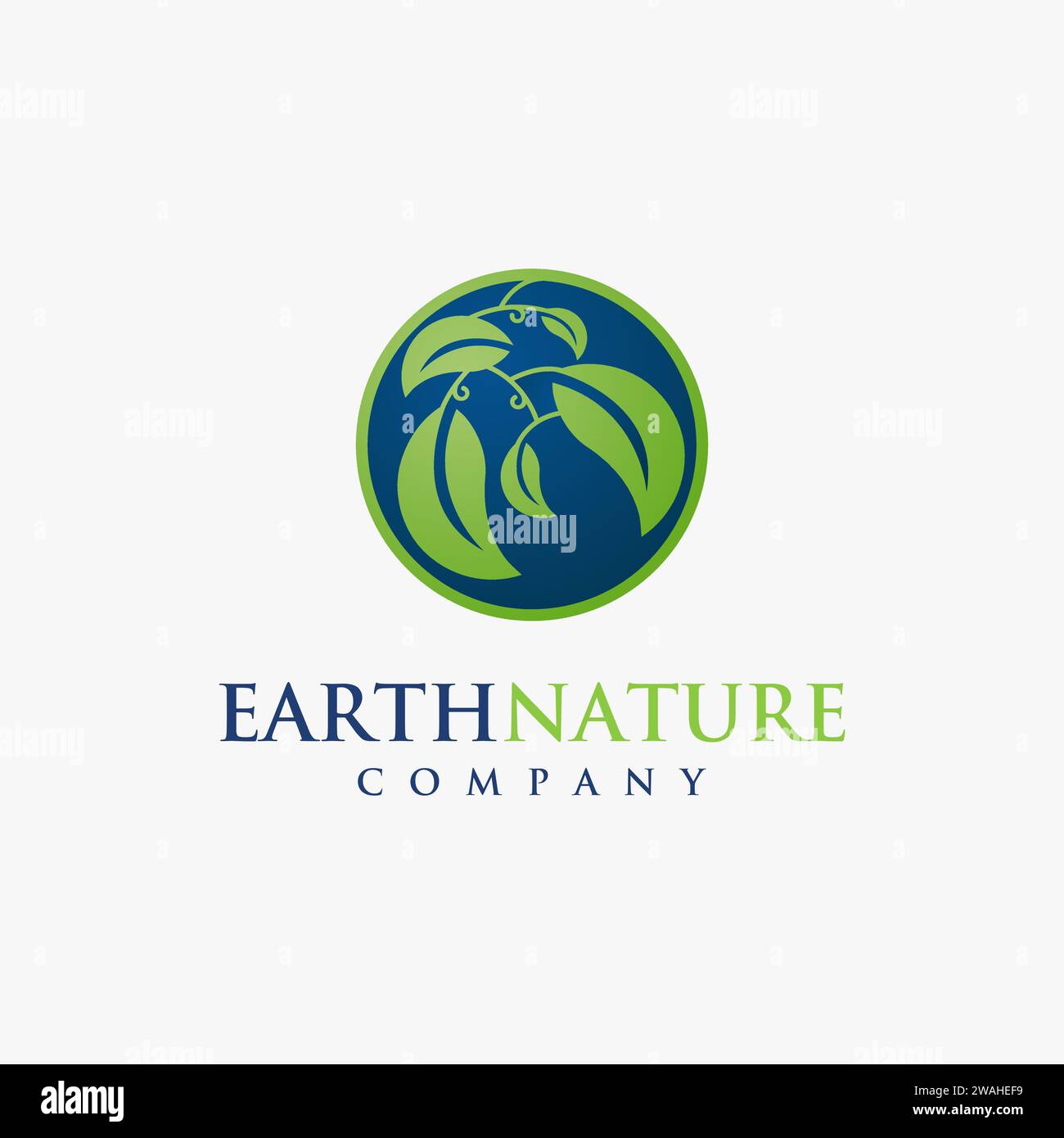 Nature / earth leaf planet logo icon vector on white background Stock ...