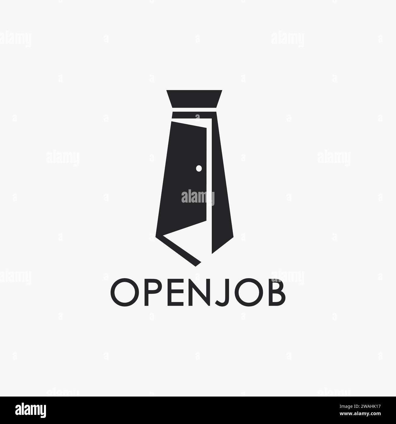 Open door tie logo, Open job logo icon vector template on white