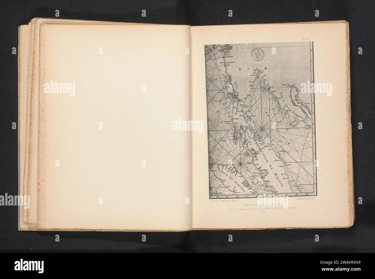 Reproduction of a map of the Gulf of Thailand, Michel Berthaud, After ...