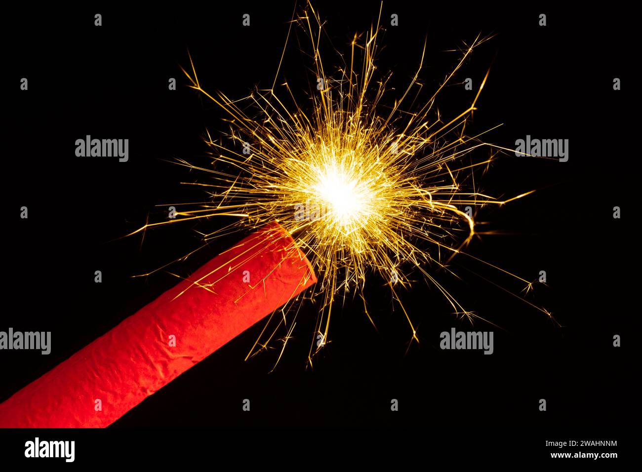 Fuse burning with sparkles and smoke on black background. Dynamite petard  firecracker green fuse Stock Photo - Alamy