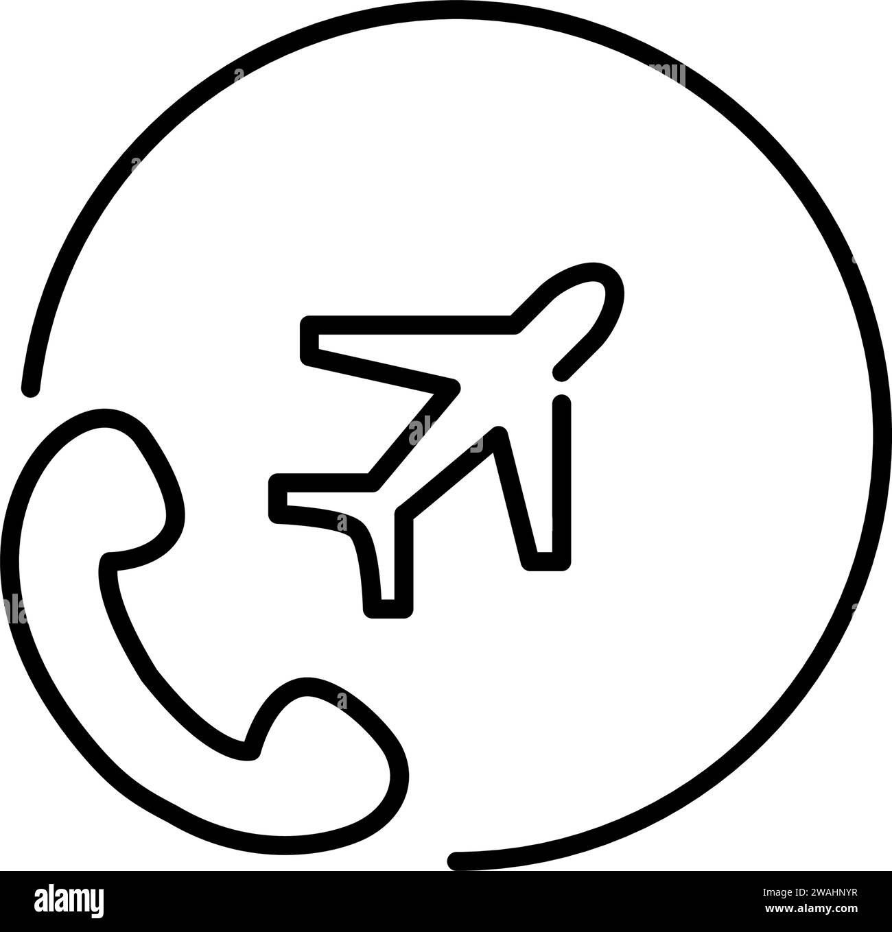 Airline call centre. Pixel perfect, editable stroke icon Stock Vector