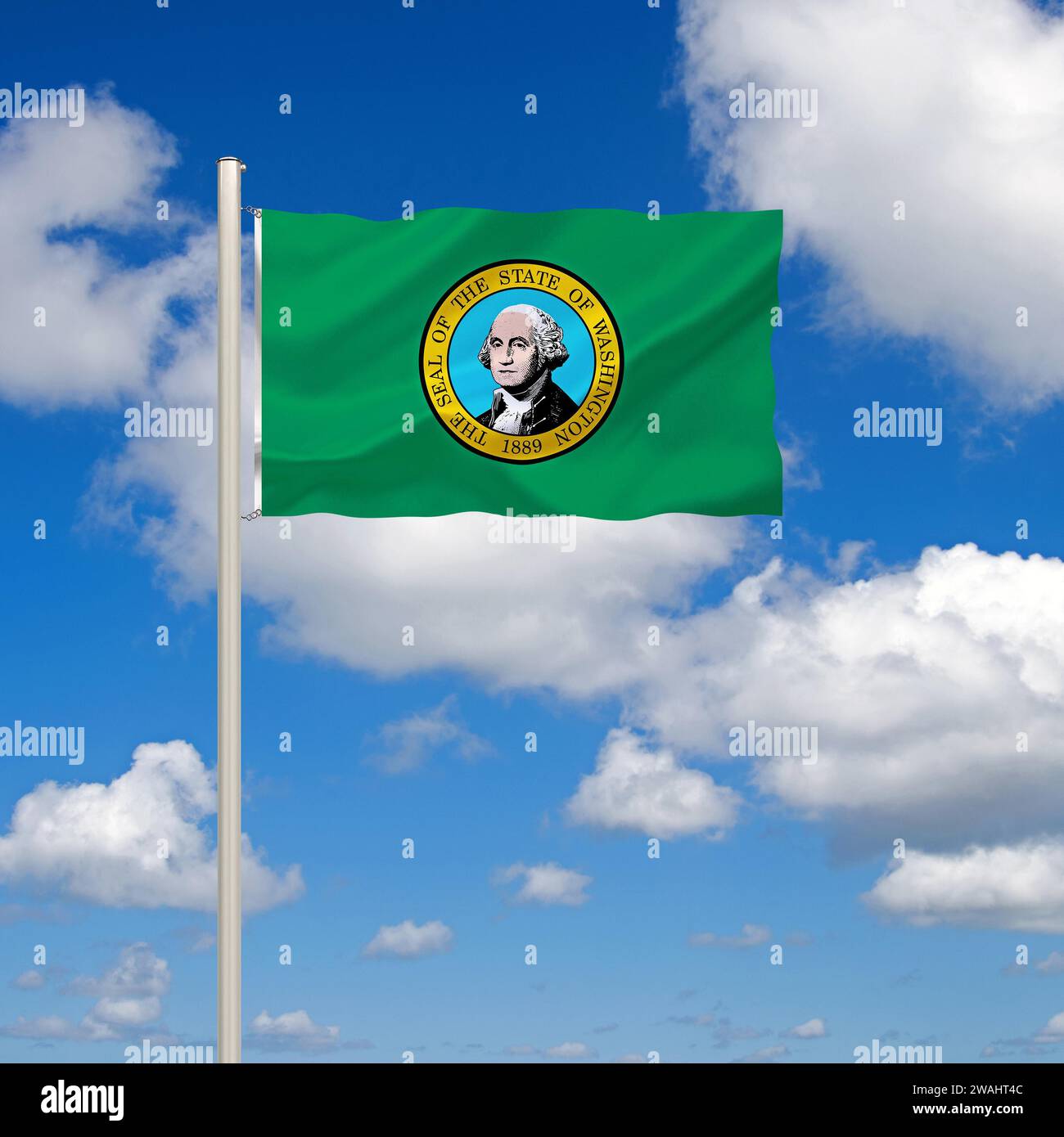 The flag of Washington, USA, Studio Stock Photo - Alamy