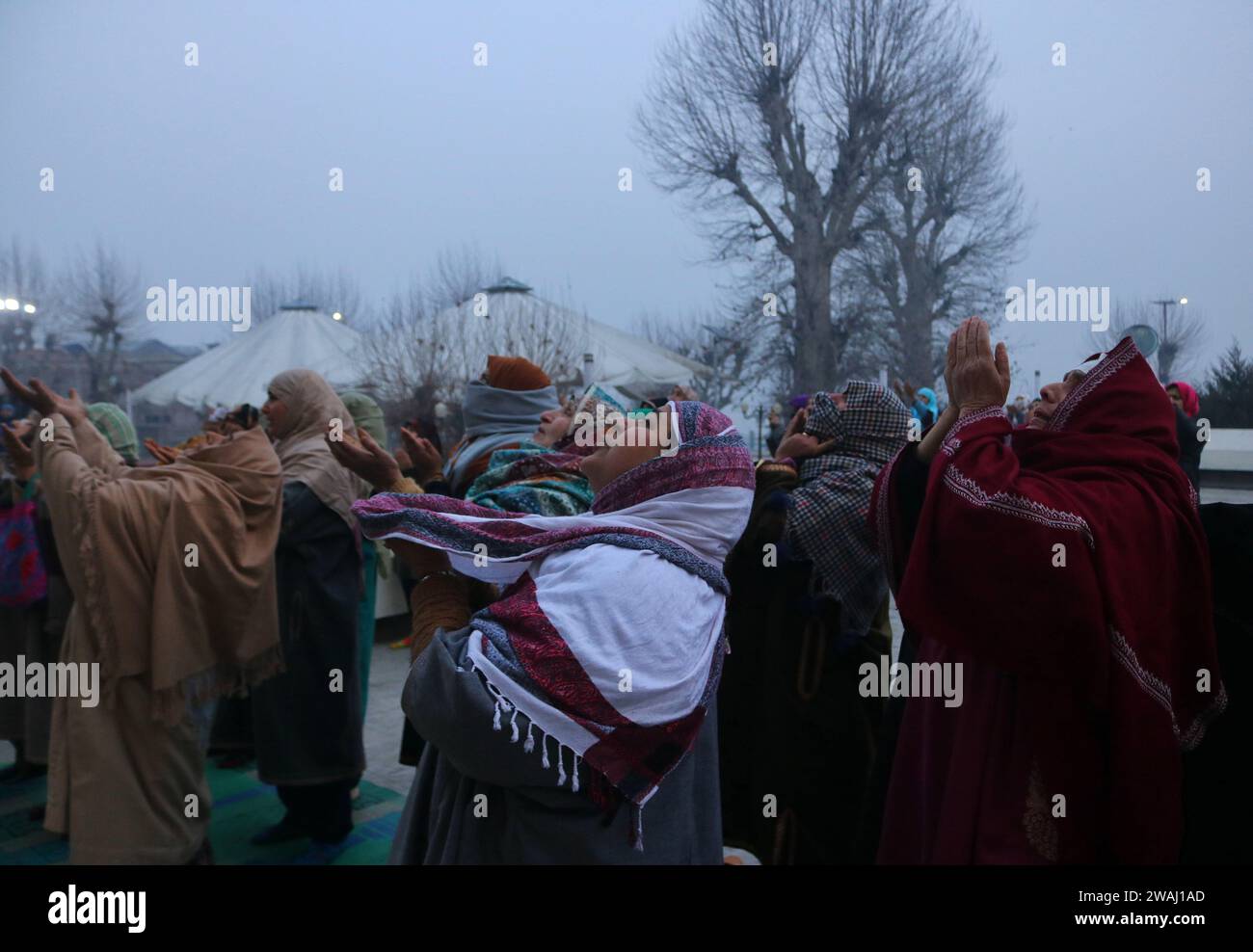 Srinagar Kashmir, India. 05th Jan, 2024. Kashmiri Muslim women pray as ...