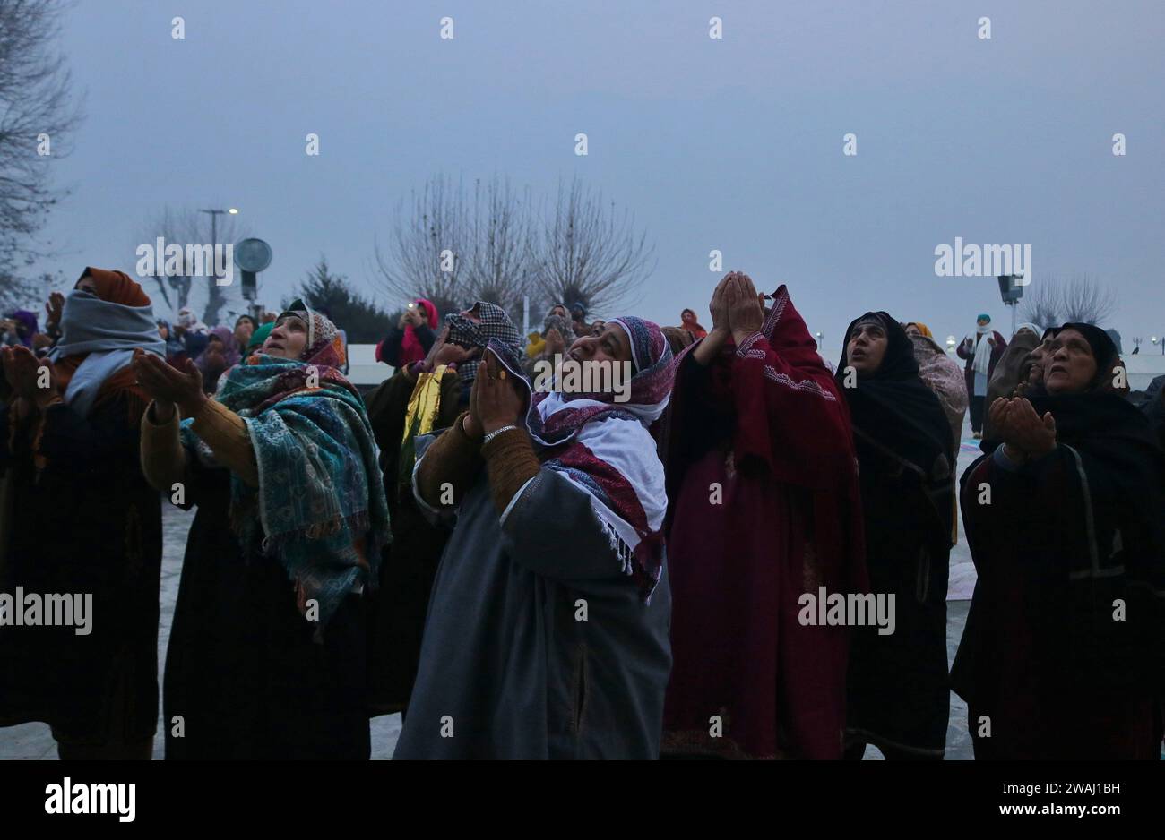 Srinagar Kashmir, India. 05th Jan, 2024. Kashmiri Muslim women pray as ...