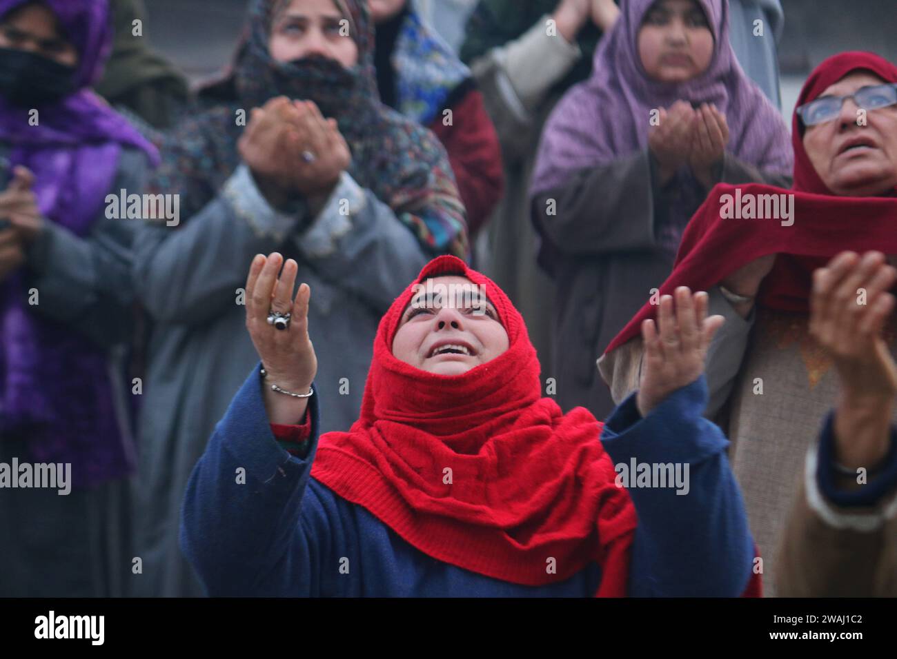 Srinagar Kashmir, India. 05th Jan, 2024. Kashmiri Muslim women pray as ...