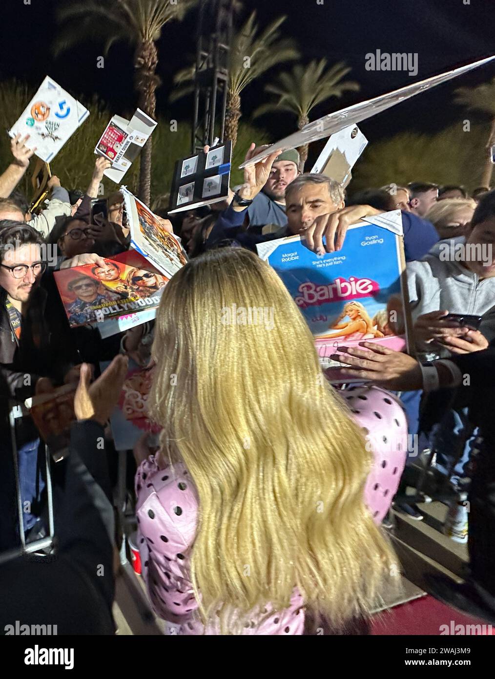 Palm Springs, California, U.S.A. 4th Jan, 2024. Margot Robbie signs