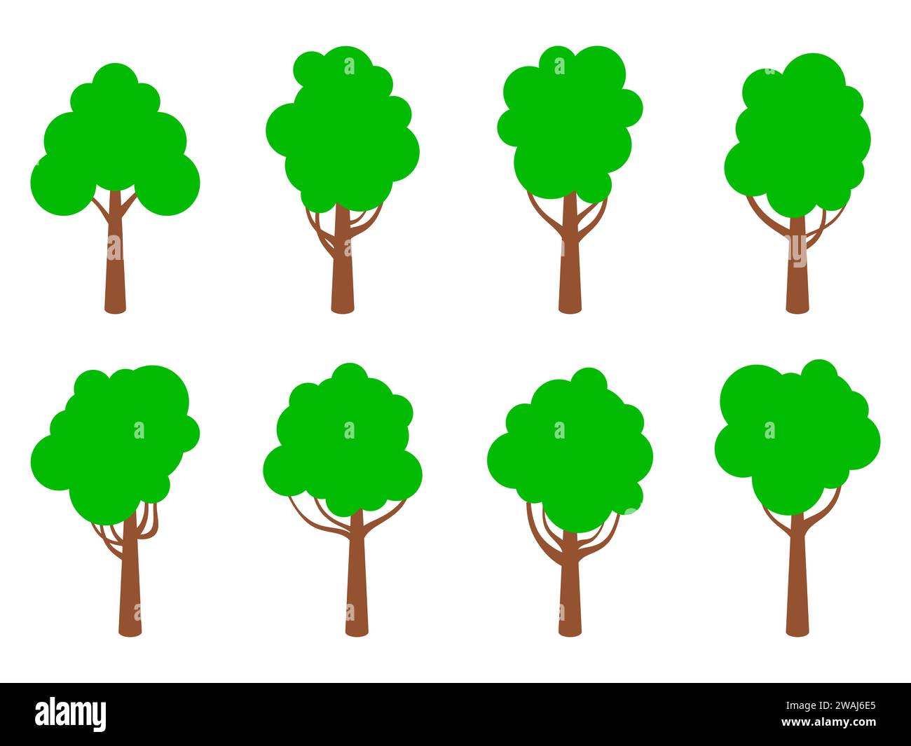 Trees icon set isolated on white background. Collection of trees with ...