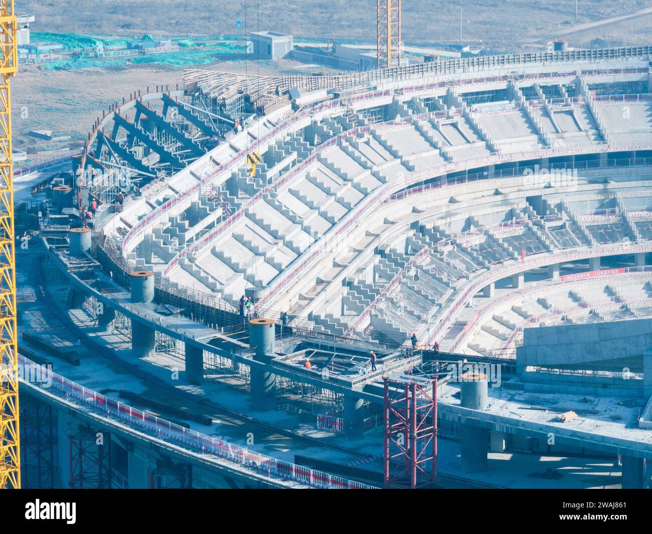 JINAN, CHINA JANUARY 5, 2024 The construction of the Yellow River