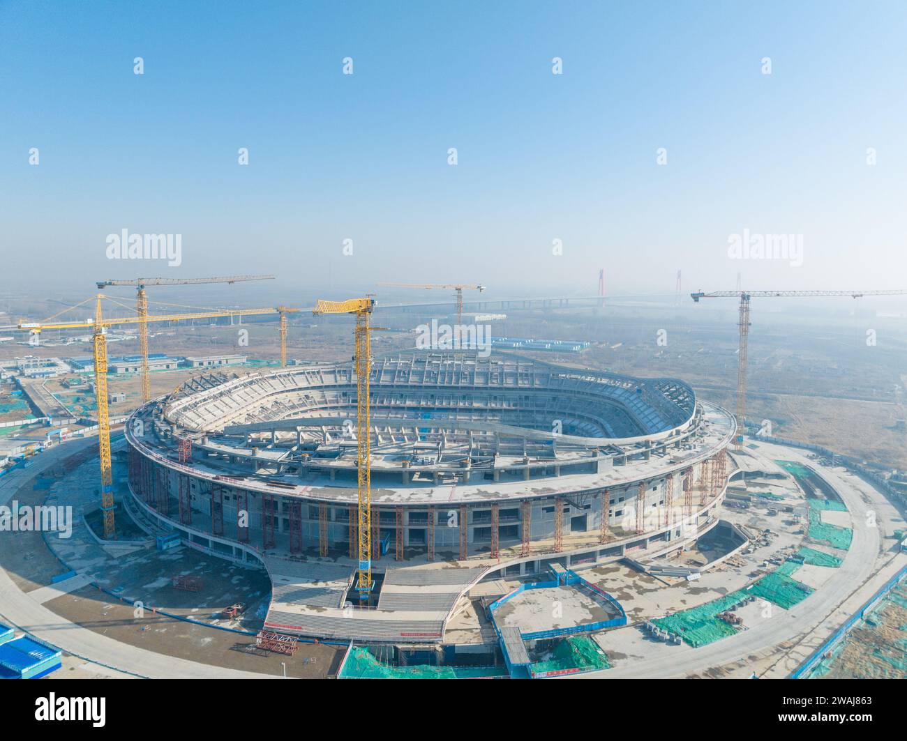 JINAN, CHINA JANUARY 5, 2024 The construction of the Yellow River