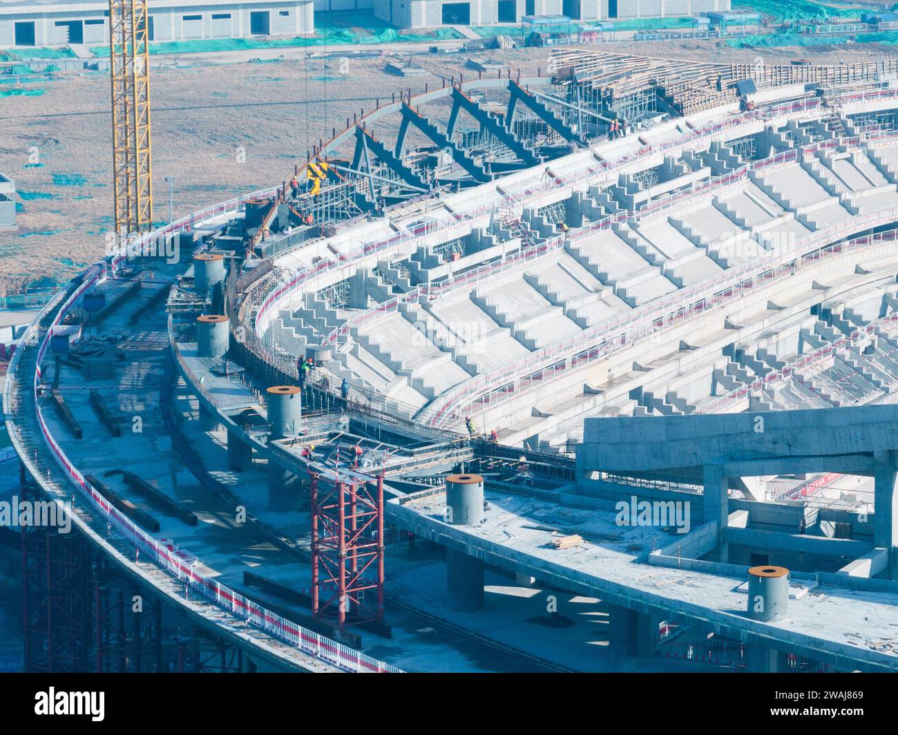 JINAN, CHINA JANUARY 5, 2024 The construction of the Yellow River