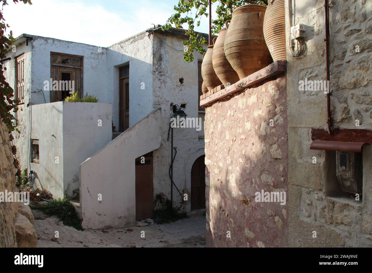 old house in a village (margarites) in crete in greece Stock Photo