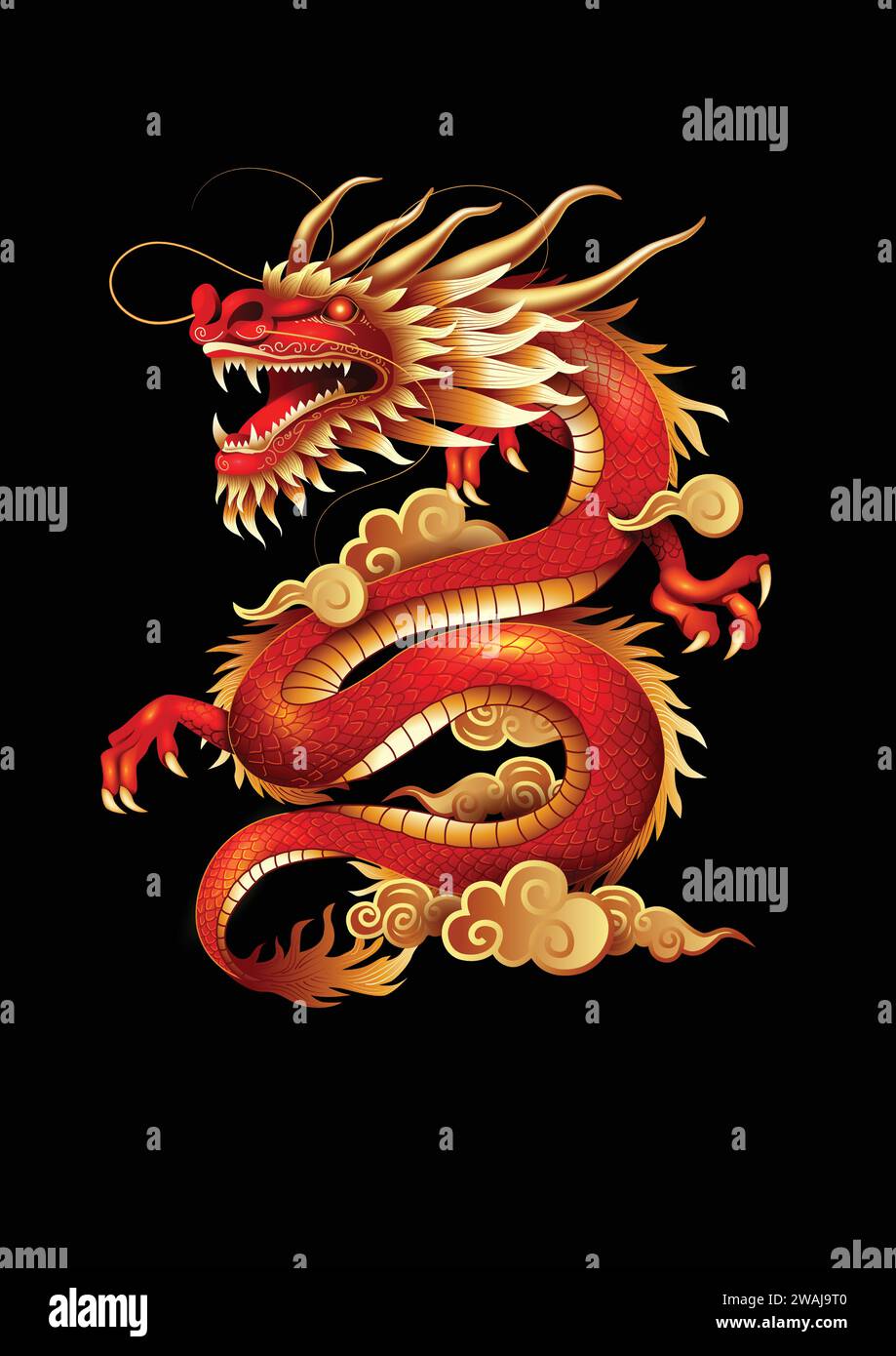Chinese Dragon abstract vector illustration design Stock Vector