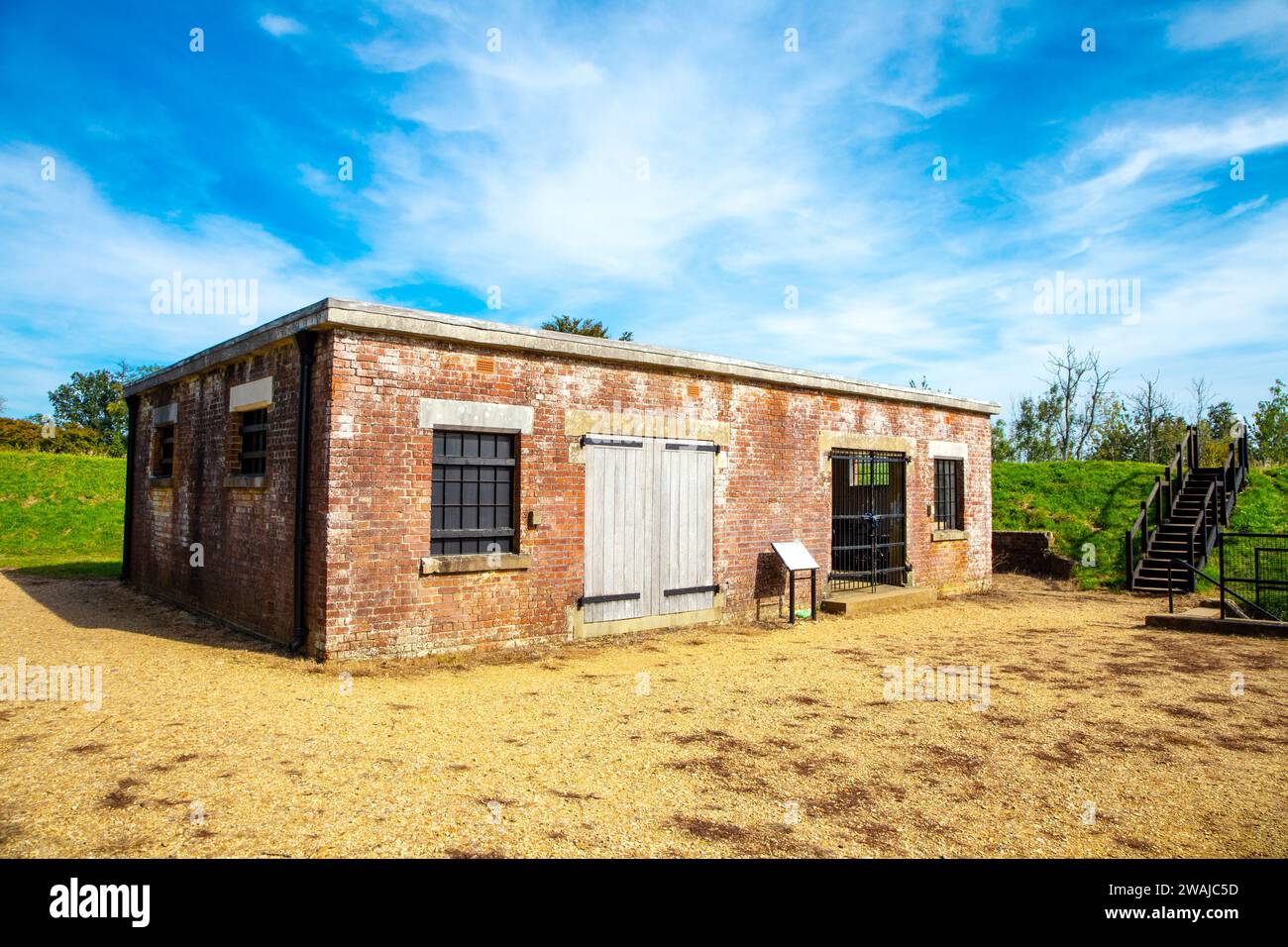 The tool store at 19th century Reigate Fort, Surrey, England Stock Photo