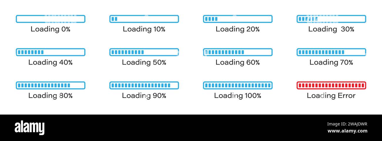 Loading bar progress icon error Cut Out Stock Images & Pictures - Alamy