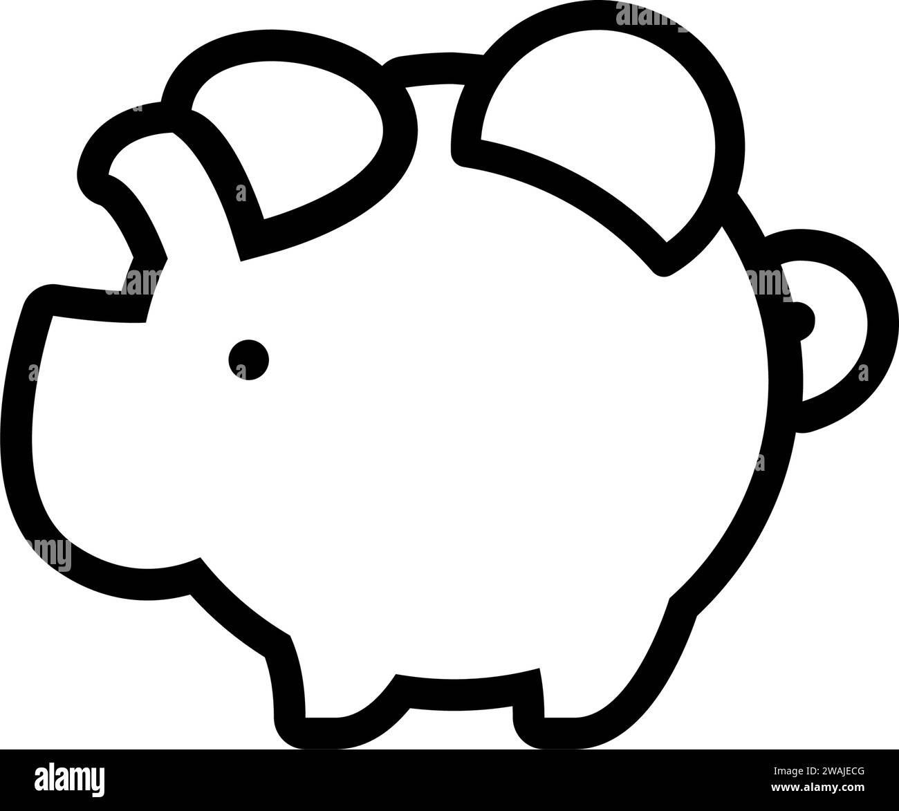 piggy bank icon with coin symbol, made in line style Stock Vector Image ...