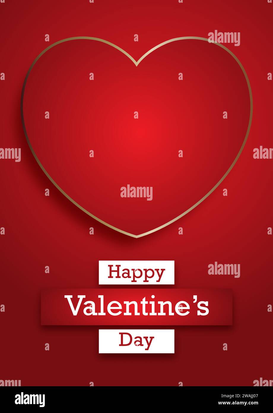 Elegant Valentines Day card design with heart Stock Vector Image & Art ...