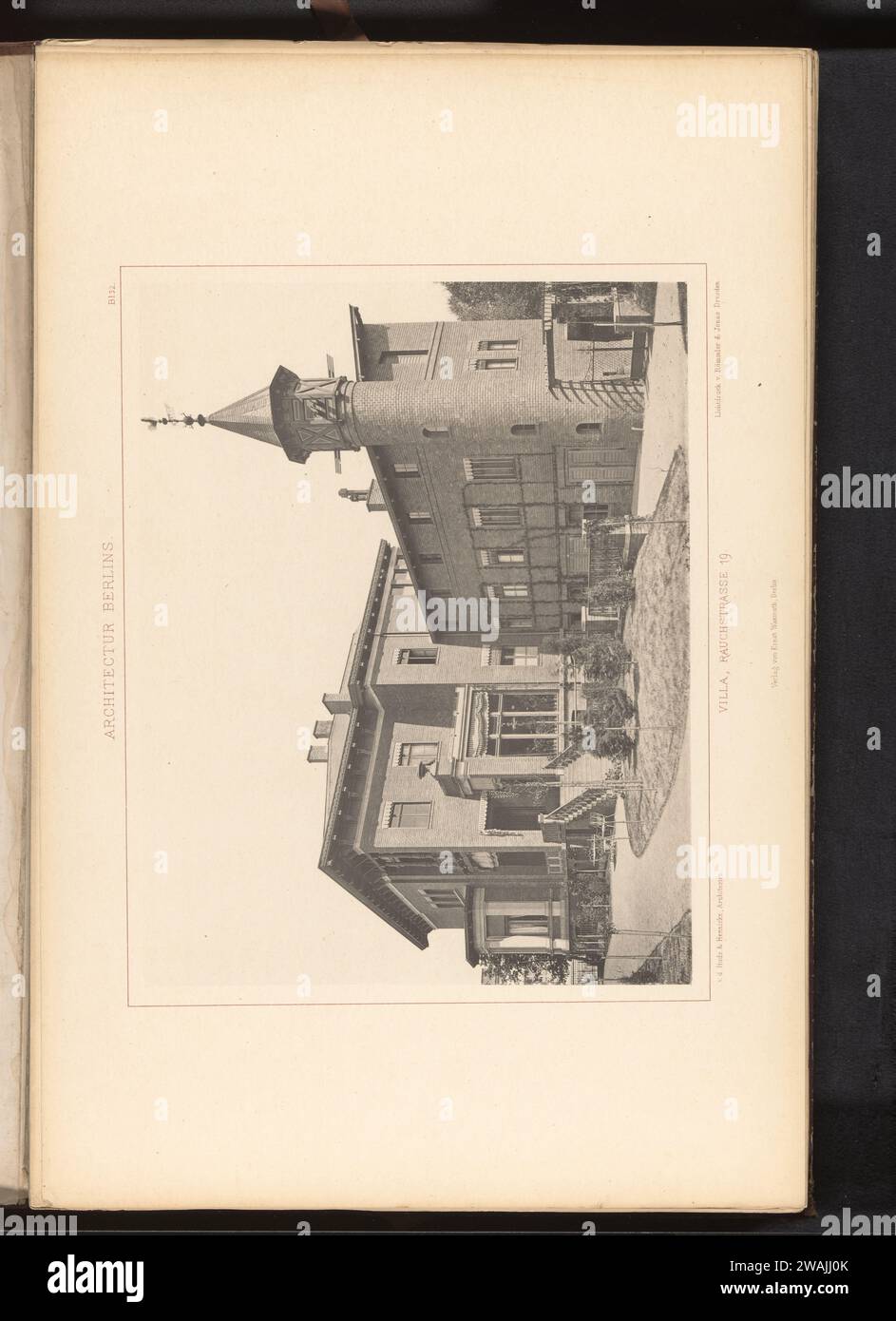 View of a villa at Rauchstrasse 19 in Berlin, Germany, Anonymous, c. 1872 - in or before c. 1877 photomechanical print This print is part of a cover with a hundred prints and six text magazines. Berlindresden publishers: Berlin paper collotype detached house in city Berlin Stock Photo