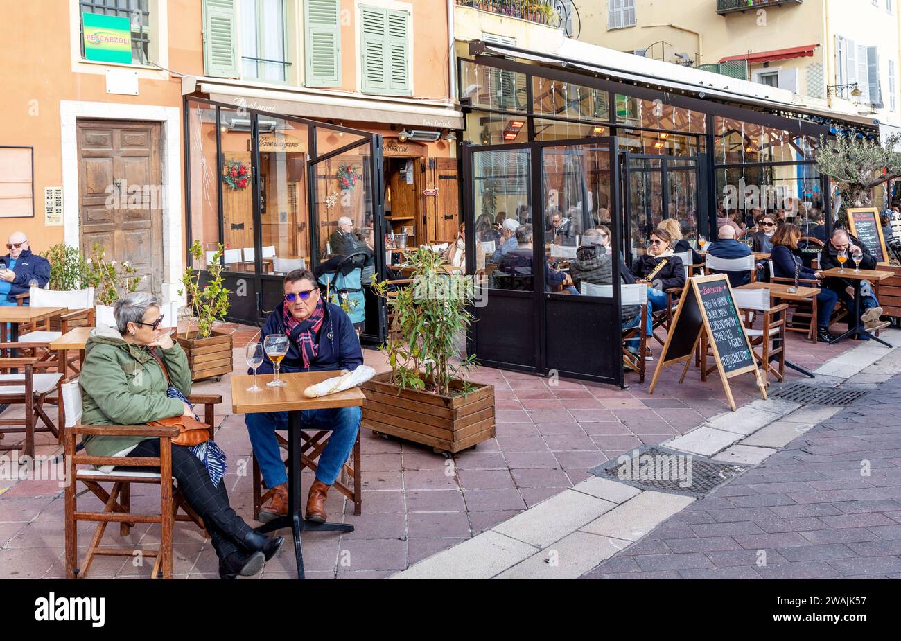 French Cafe in Nice France Stock Photo Alamy