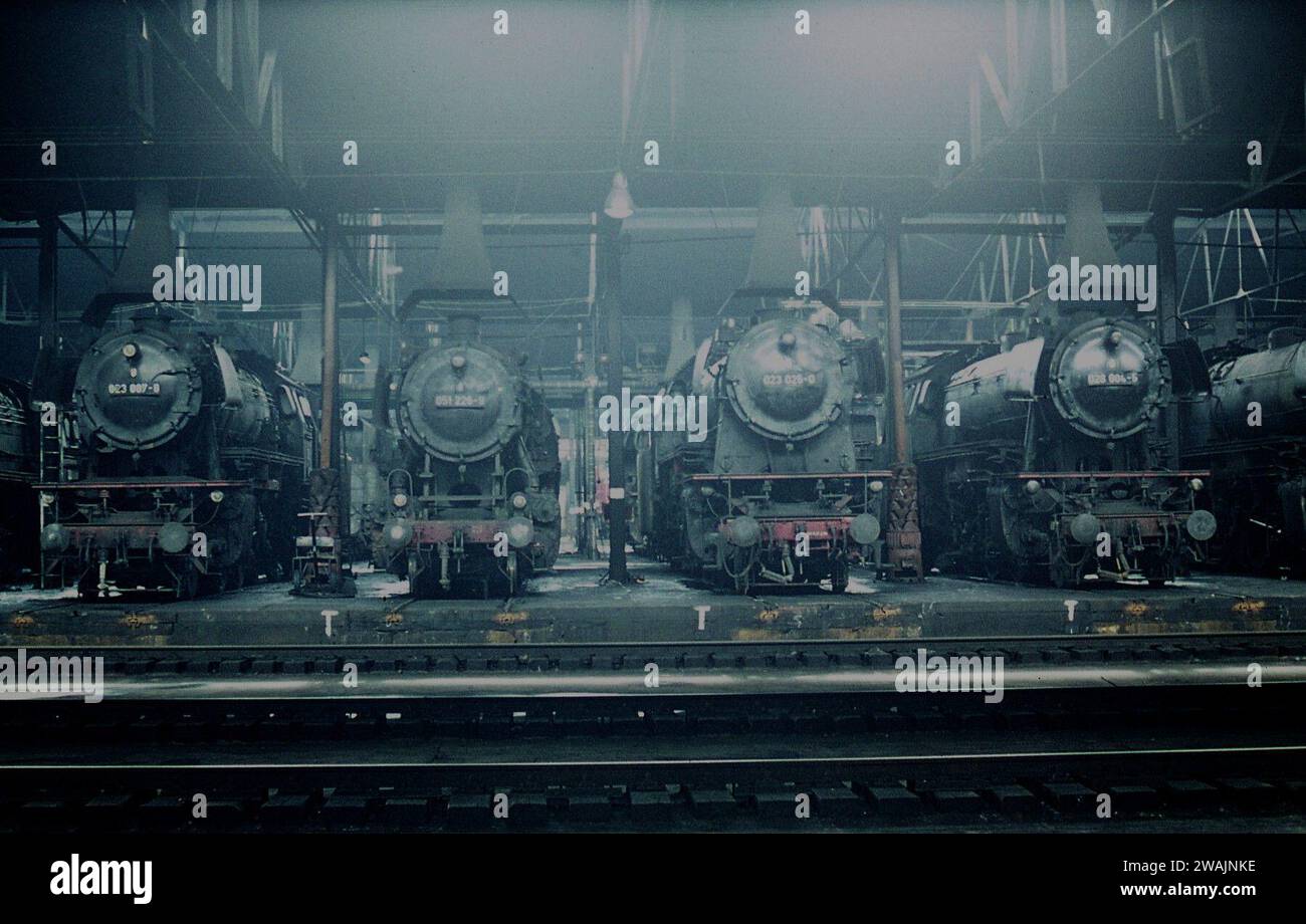 Photographimg steam engines at work in France/West Germany June/July