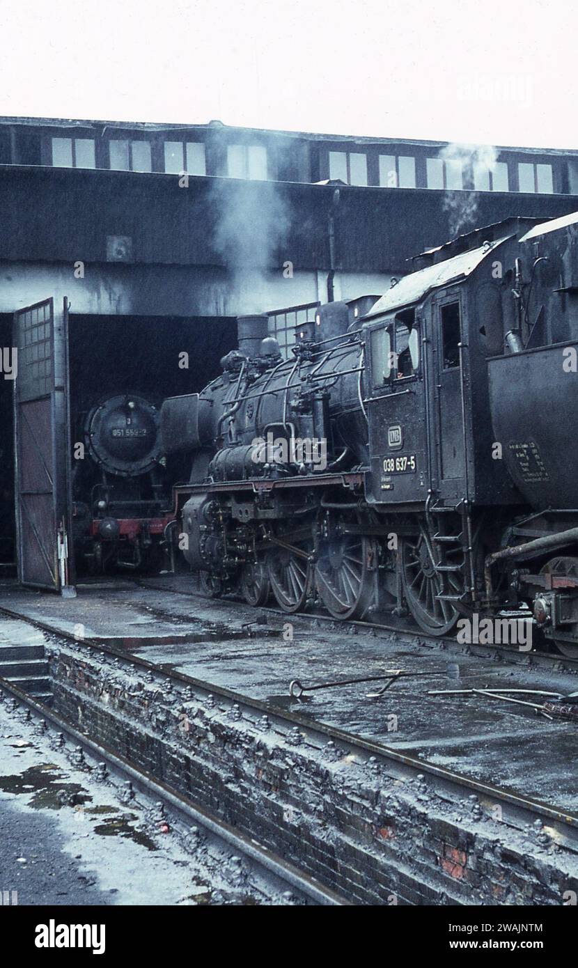 Photographimg steam engines at work in France/West Germany June/July