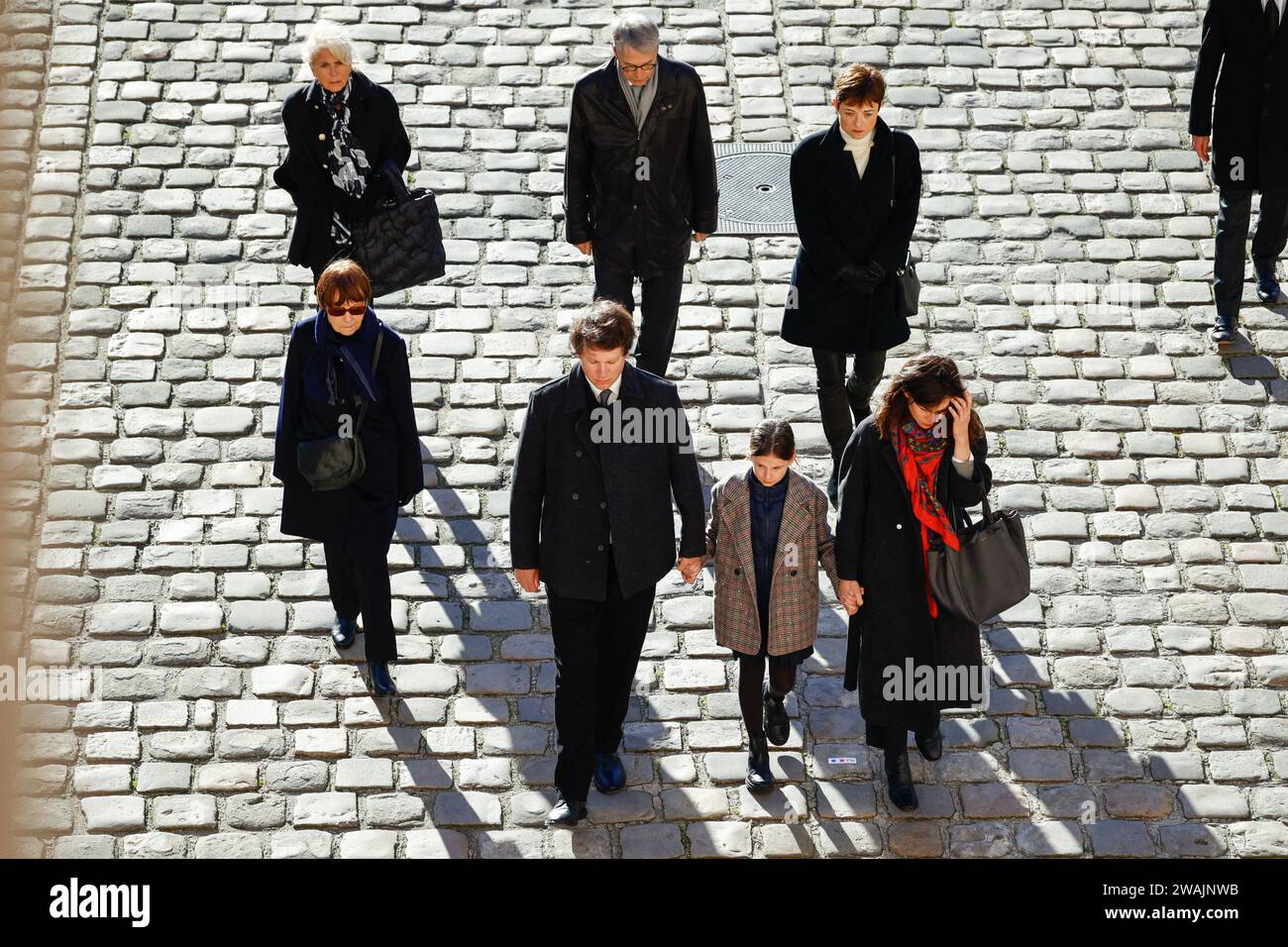 Paris, France. 05th Jan, 2024. Clementine Aubry, her husband Edouard