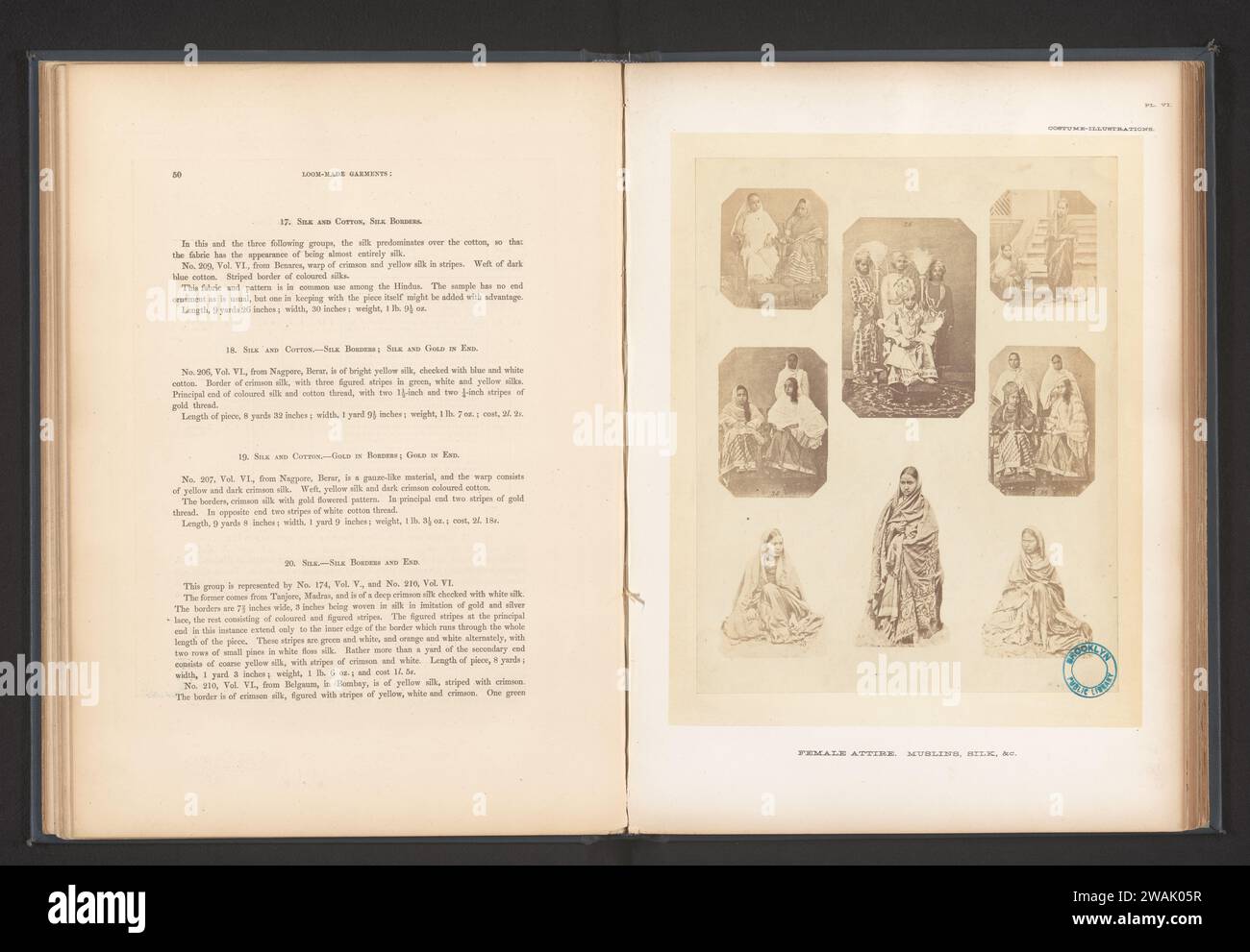 Collection of portraits of Indian women to illustrate various women's clothing, anonymous, c. 1861 - In or Before 1866 photograph   photographic support albumen print historical persons - BB - woman. fashion, clothing Stock Photo