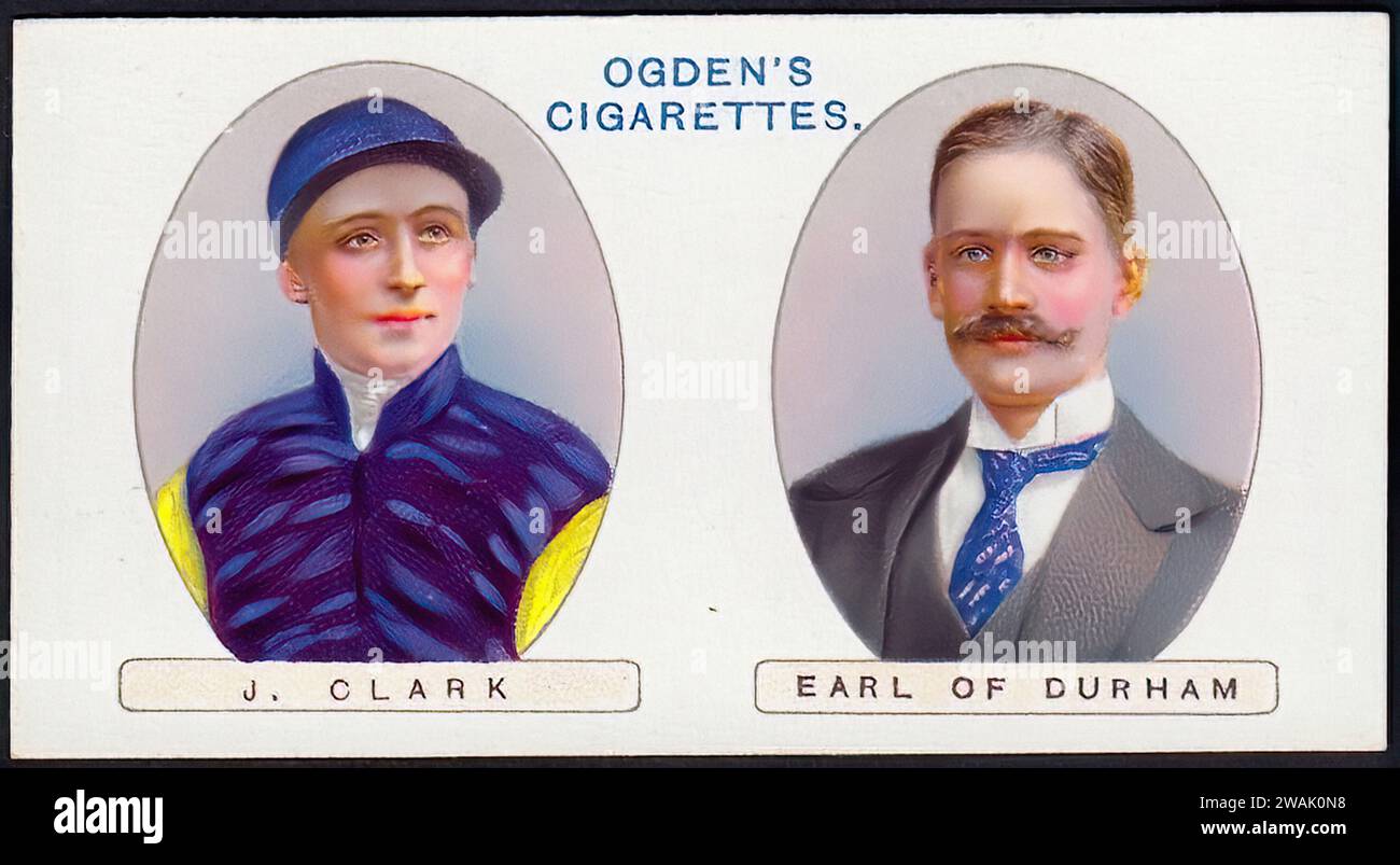 Earl of Durham - Vintage Cigarette Card Illustration, Horse Racing Stock Photo