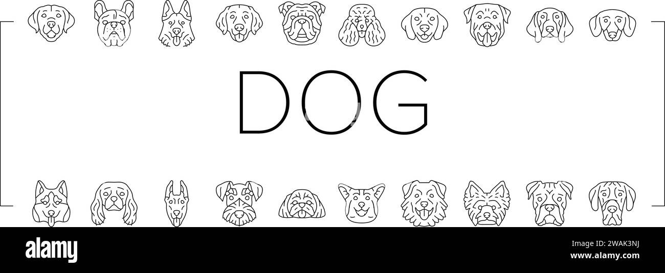 dog puppy pet animal cute icons set vector Stock Vector Image & Art - Alamy