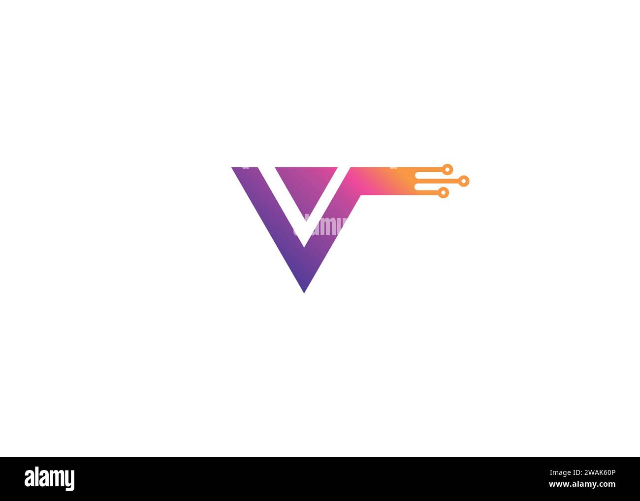 Letter v technology vector monogram logo design template letter v