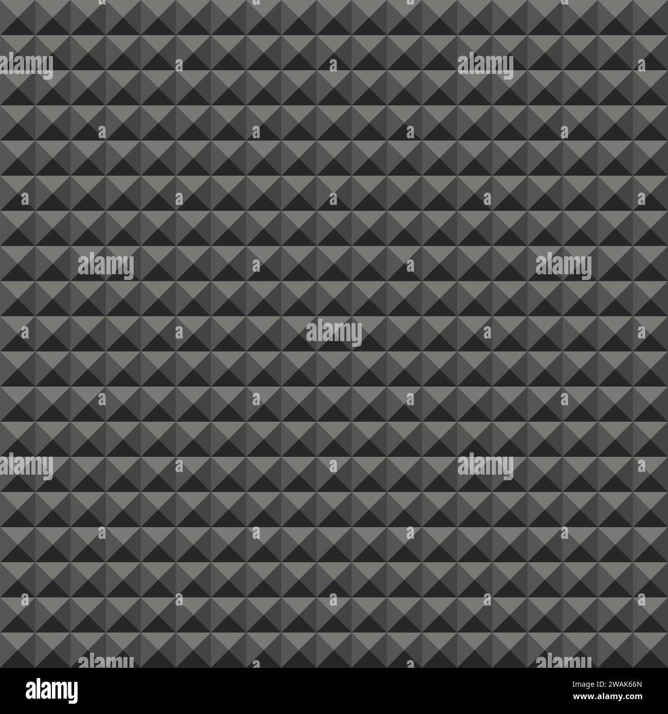 Acoustic foam rubber wall pattern, Dark seamless background with pyramid and triangle texture for sound studio recording, Vector illustration. Stock Vector