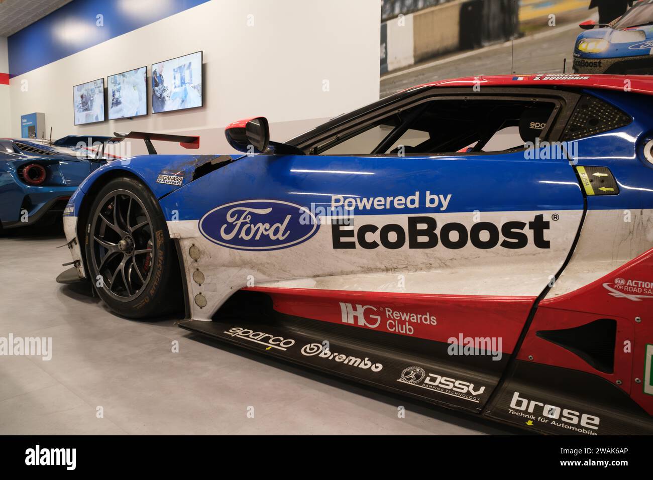 2016 Ford GT, which won in its class at the 2016 24 Hours of Le Mans, on display at The Henry Ford Museum of American Innovation Stock Photo