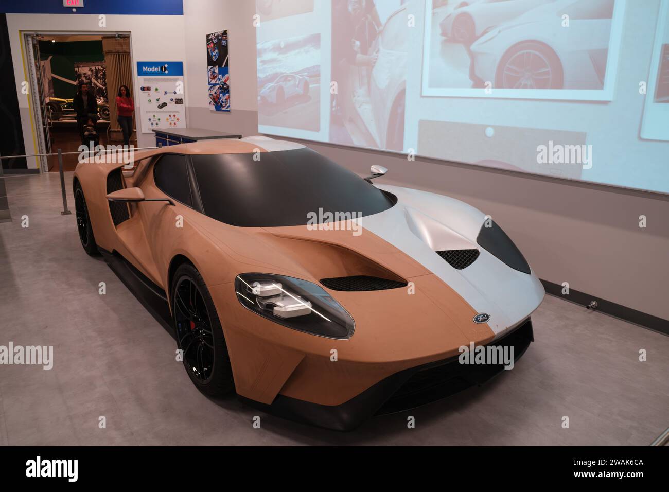2016 Ford GT clay model on display at the Henry Ford Museum of American Innovation, Dearborn Michigan USA Stock Photo