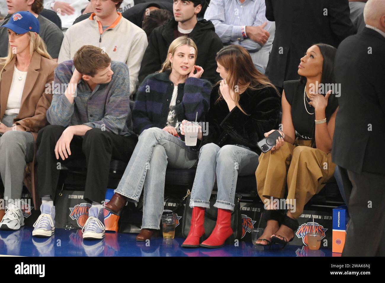 Celebrities spotted at the Chicago Bulls v New York Knicks basketball