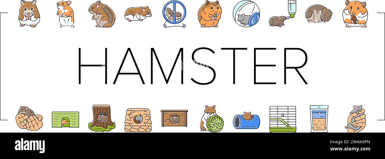 Hamster icons set Stock Vector Images - Alamy