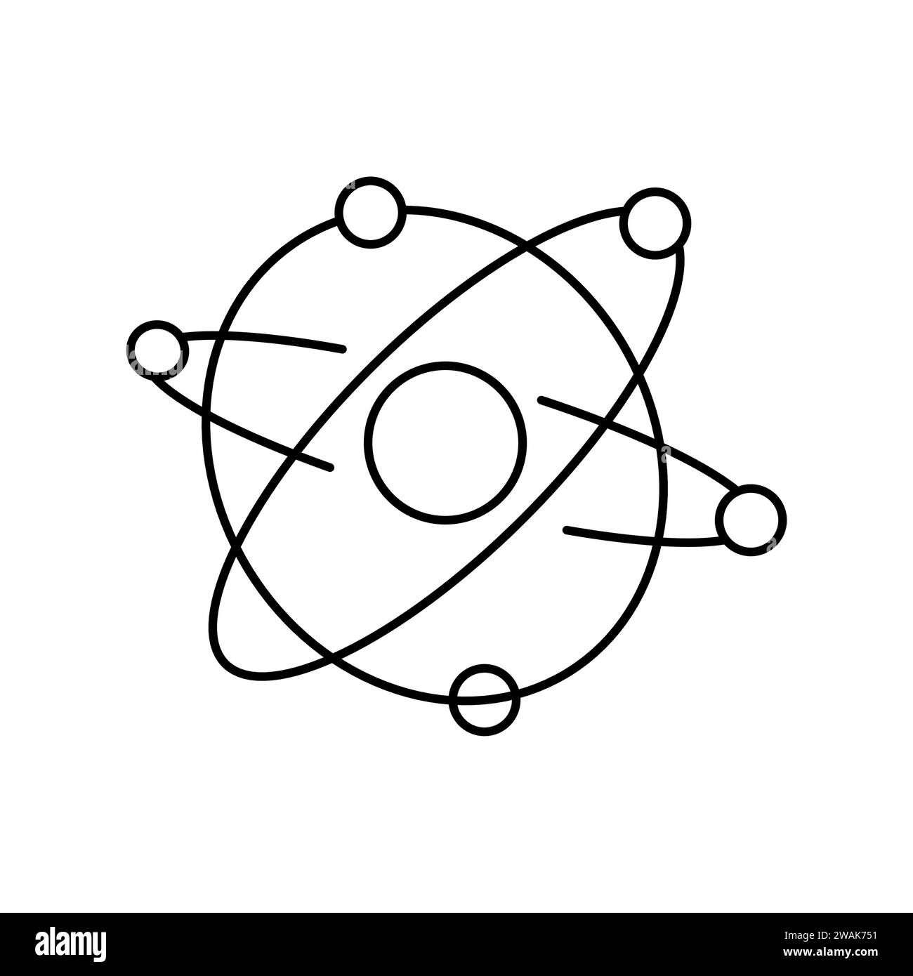 Atom color line icon. Microorganisms microbes, bacteria. Vector ...